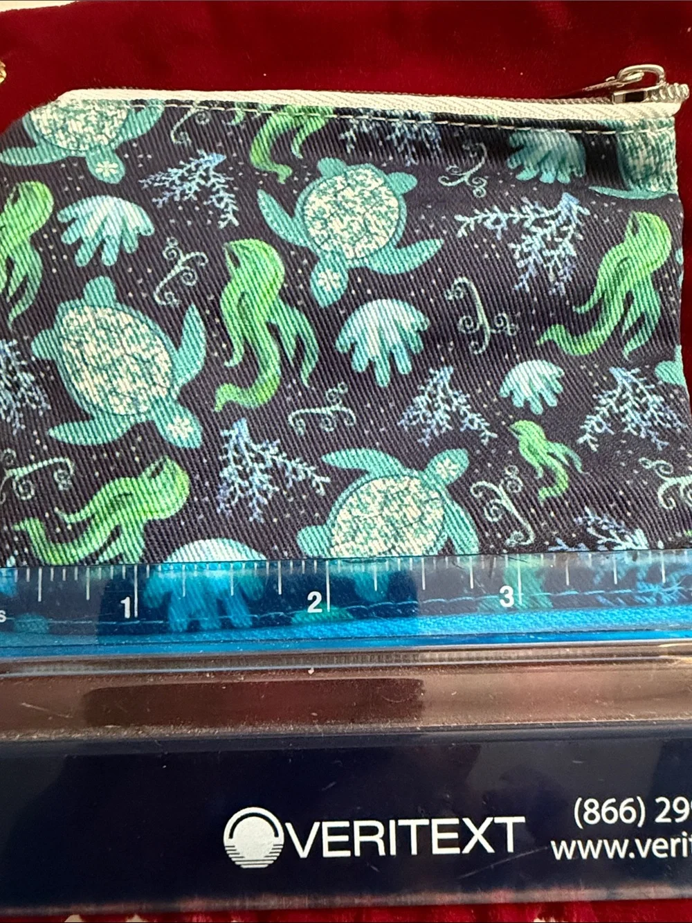 Women’s Navy Sea Turtle Print Zipper Pouch